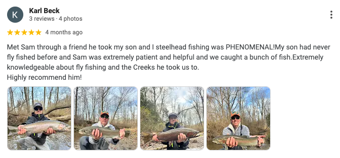 Guided Fly Fishing Trip for Steelhead in Pennsylvania